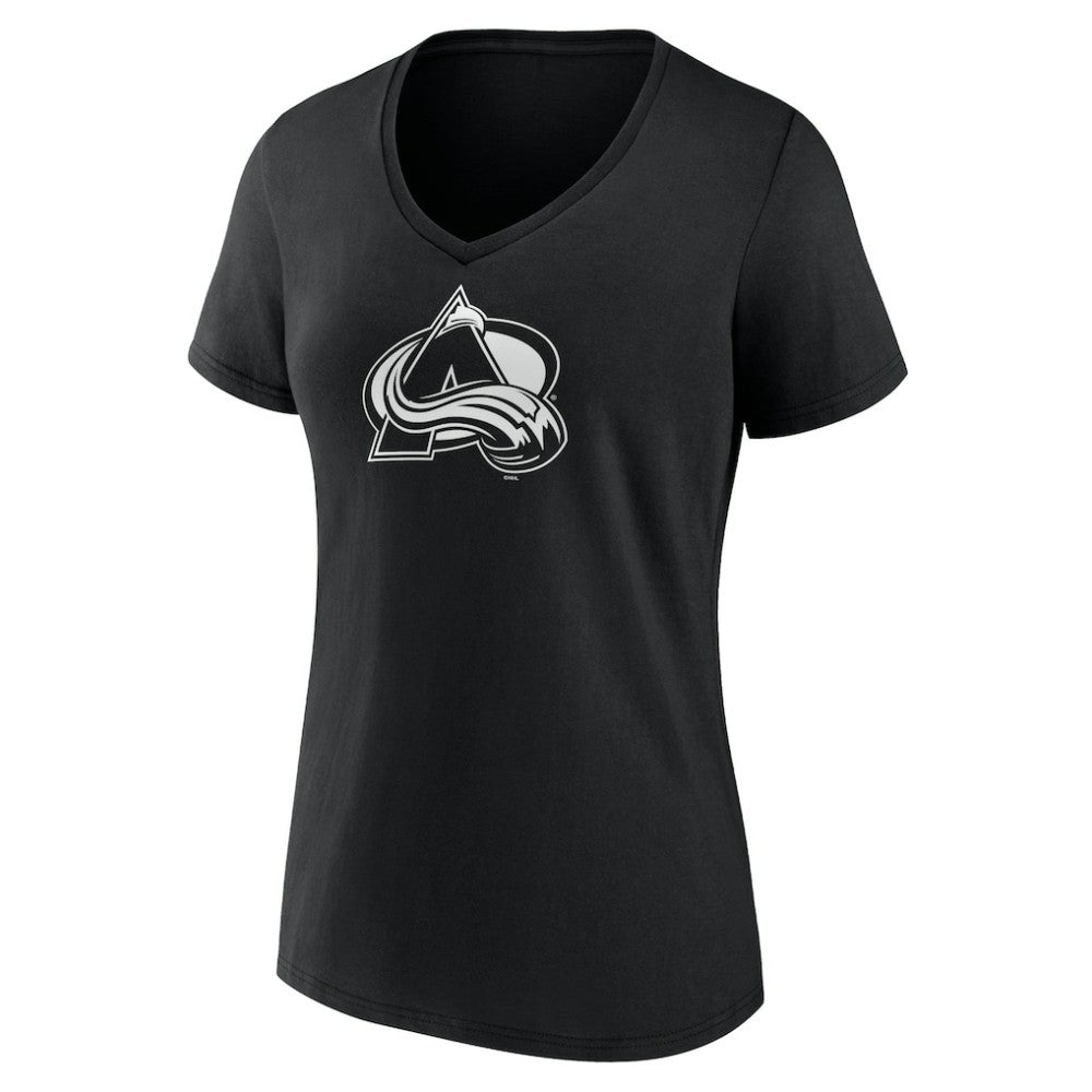 Colorado Avalanche Women's Personalized Name & Number Monochrome V-Neck T-Shirt - Black - NHL