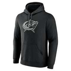 Columbus Blue Jackets Personalized Name & Number Monochrome Pullover Hoodie - Black - NHL