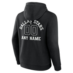 Dallas Stars Personalized Name & Number Monochrome Pullover Hoodie - Black - NHL