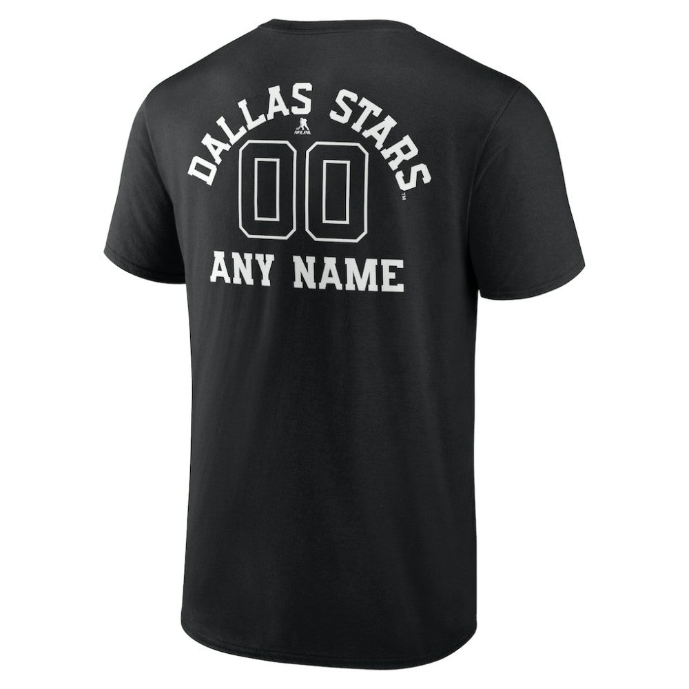 Dallas Stars Personalized Name & Number Monochrome T-Shirt - Black - NHL
