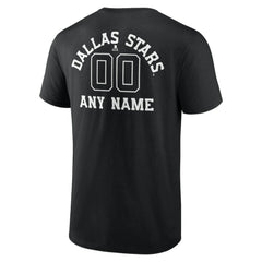 Dallas Stars Personalized Name & Number Monochrome T-Shirt - Black - NHL