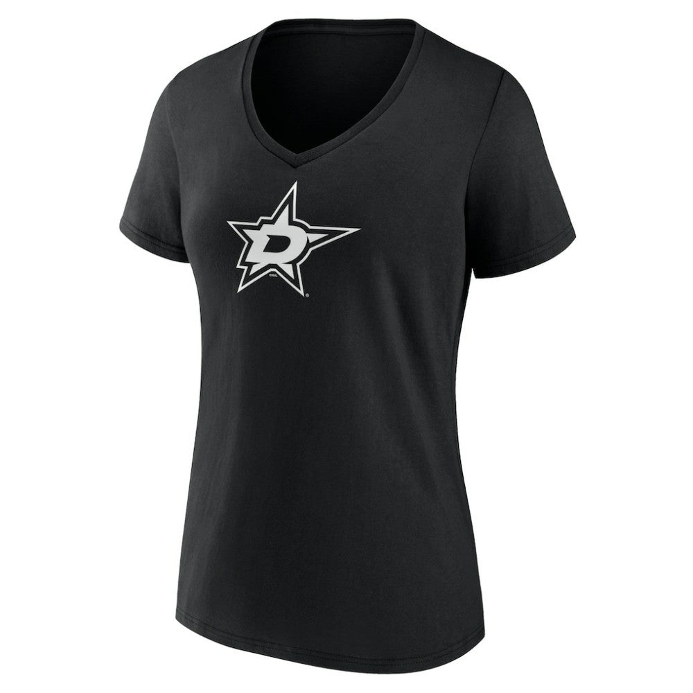 Dallas Stars Women's Personalized Name & Number Monochrome V-Neck T-Shirt - Black - NHL