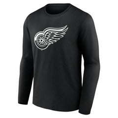 Detroit Red Wings Personalized Name & Number Monochrome Long Sleeve T-Shirt - Black - NHL