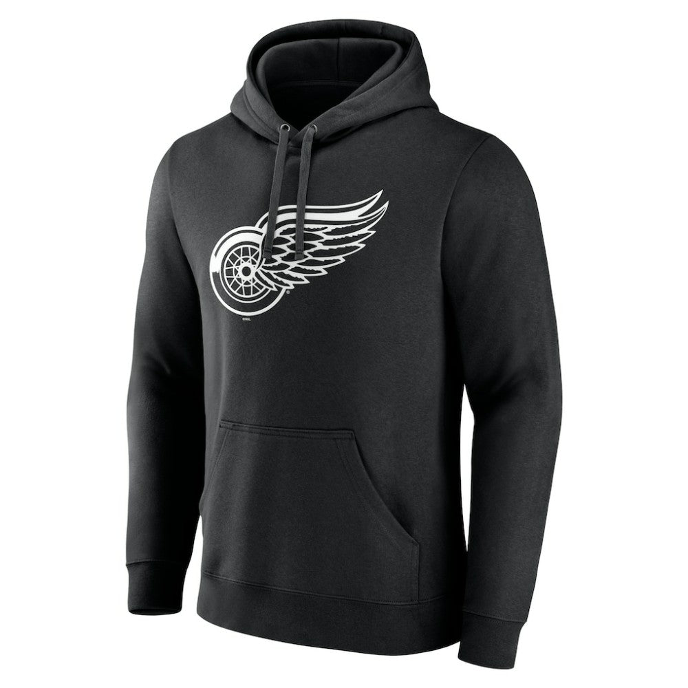 Detroit Red Wings Personalized Name & Number Monochrome Pullover Hoodie - Black - NHL