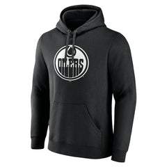 Edmonton Oilers Personalized Name & Number Monochrome Pullover Hoodie - Black - NHL