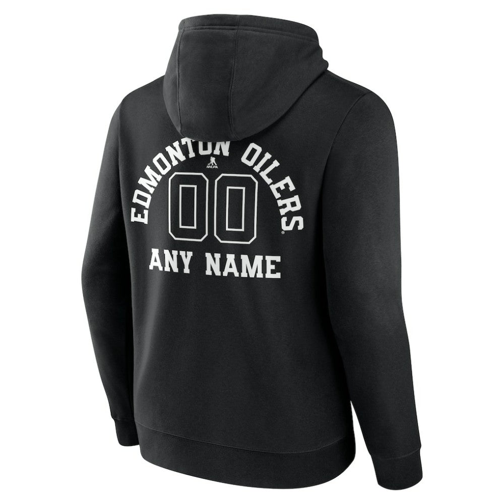 Edmonton Oilers Personalized Name & Number Monochrome Pullover Hoodie - Black - NHL