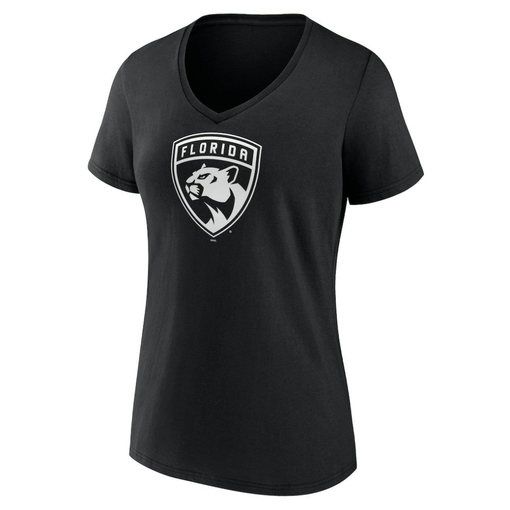 Florida Panthers Women's Personalized Name & Number Monochrome V-Neck T-Shirt - Black - NHL