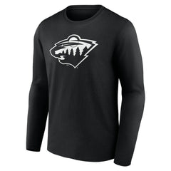 Minnesota Wild Personalized Name & Number Monochrome Long Sleeve T-Shirt - Black - NHL