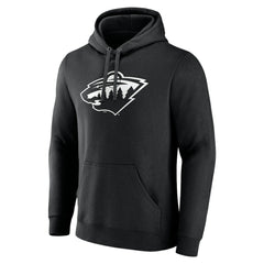 Minnesota Wild Personalized Name & Number Monochrome Pullover Hoodie - Black - NHL