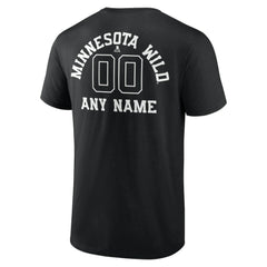 Minnesota Wild Personalized Name & Number Monochrome T-Shirt - Black - NHL