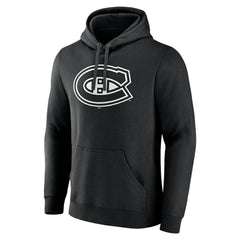 Montreal Canadiens Personalized Name & Number Monochrome Pullover Hoodie - Black - NHL