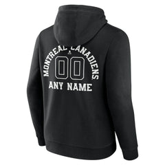 Montreal Canadiens Personalized Name & Number Monochrome Pullover Hoodie - Black - NHL
