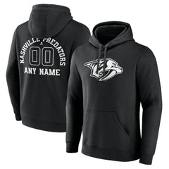 Nashville Predators Personalized Name & Number Monochrome Pullover Hoodie - Black - NHL