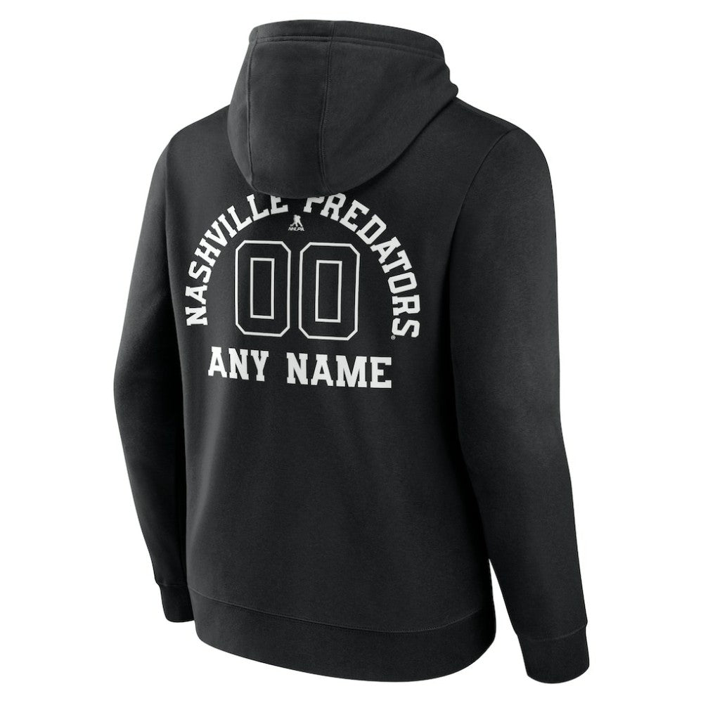 Nashville Predators Personalized Name & Number Monochrome Pullover Hoodie - Black - NHL