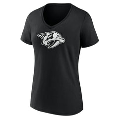 Nashville Predators Women's Personalized Name & Number Monochrome V-Neck T-Shirt - Black - NHL