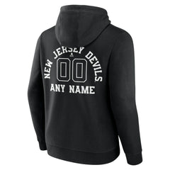 New Jersey Devils Personalized Name & Number Monochrome Pullover Hoodie - Black - NHL