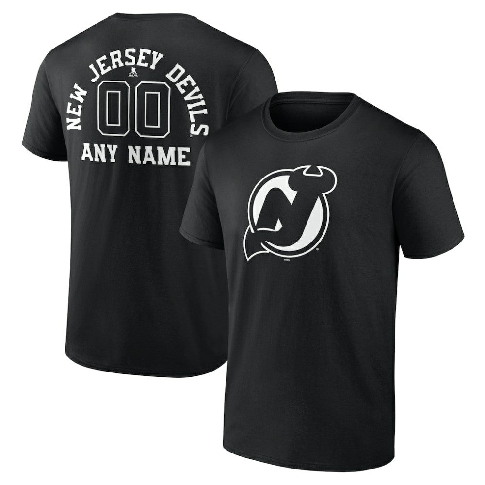 New Jersey Devils Personalized Name & Number Monochrome T-Shirt - Black - NHL