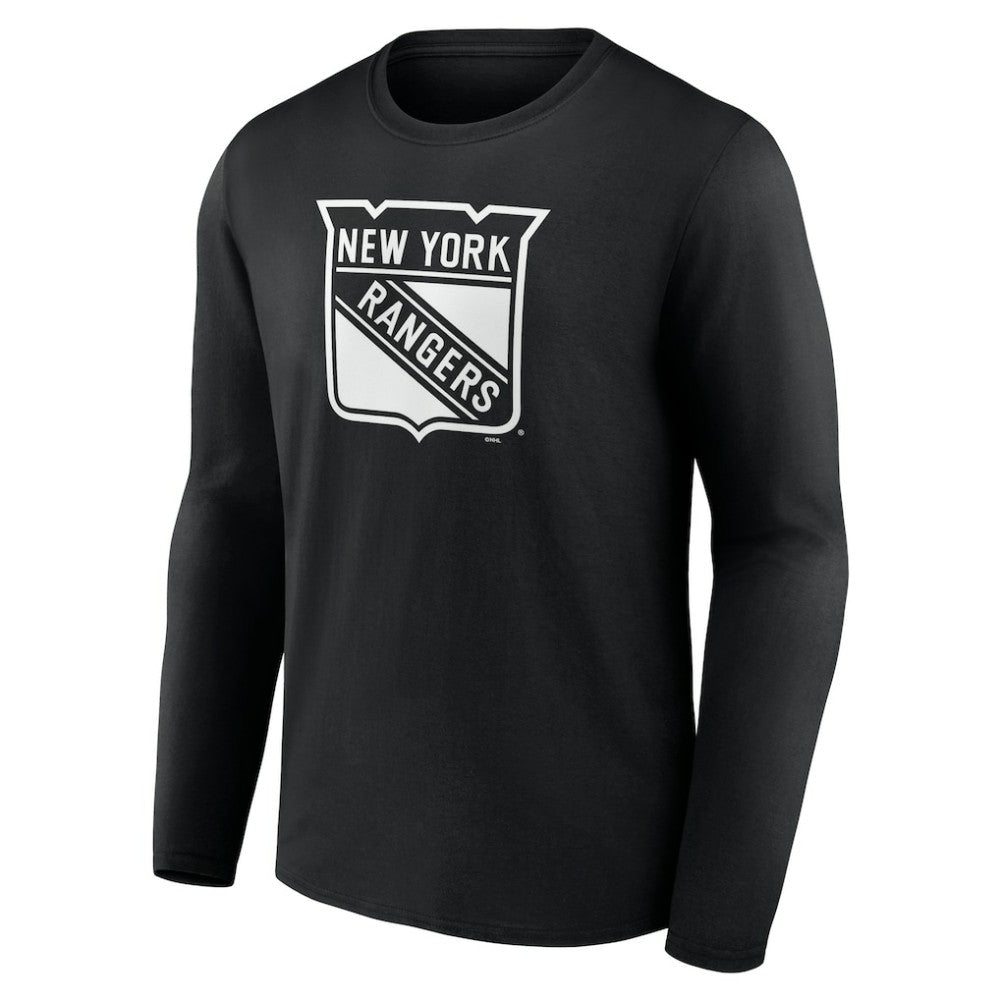 New York Rangers Personalized Name & Number Monochrome Long Sleeve T-Shirt - Black - NHL
