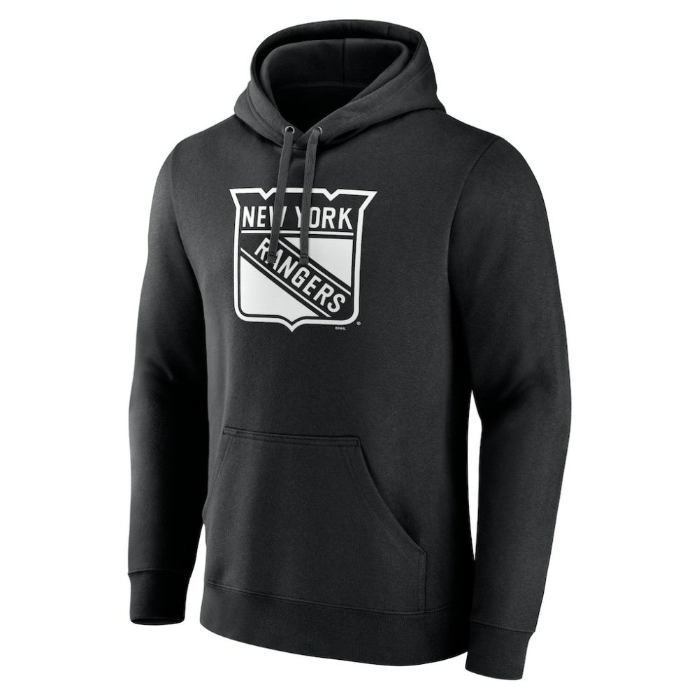 New York Rangers Personalized Name & Number Monochrome Pullover Hoodie - Black - NHL