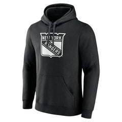 New York Rangers Personalized Name & Number Monochrome Pullover Hoodie - Black - NHL