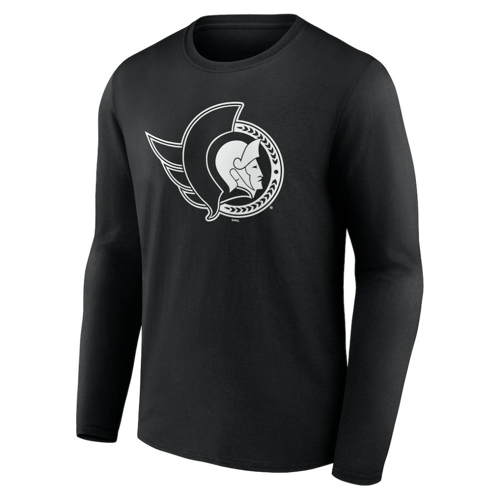 Ottawa Senators Personalized Name & Number Monochrome Long Sleeve T-Shirt - Black - NHL