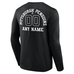 Pittsburgh Penguins Personalized Name & Number Monochrome Long Sleeve T-Shirt - Black - NHL
