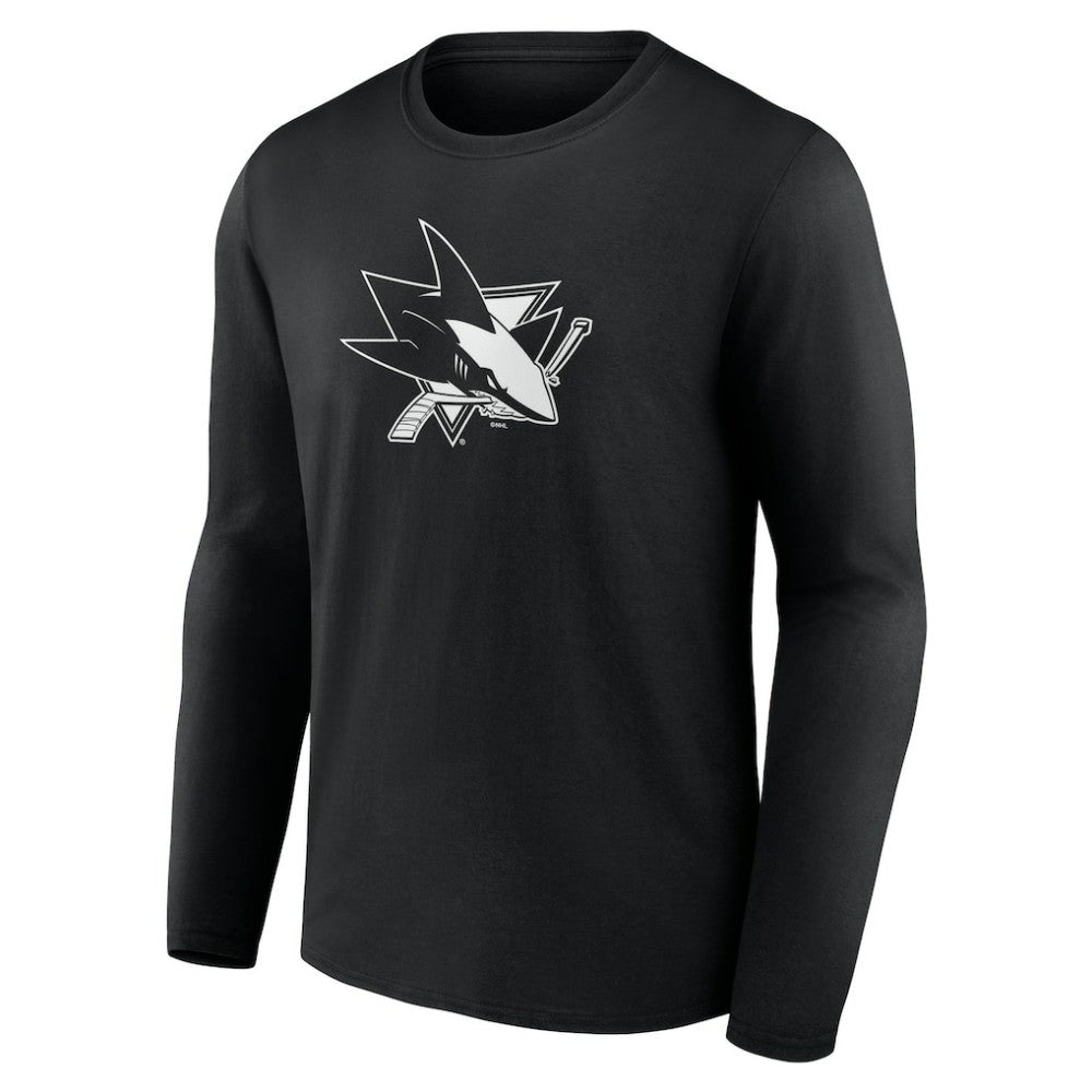 San Jose Sharks Personalized Name & Number Monochrome Long Sleeve T-Shirt - Black - NHL
