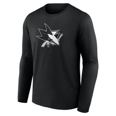 San Jose Sharks Personalized Name & Number Monochrome Long Sleeve T-Shirt - Black - NHL
