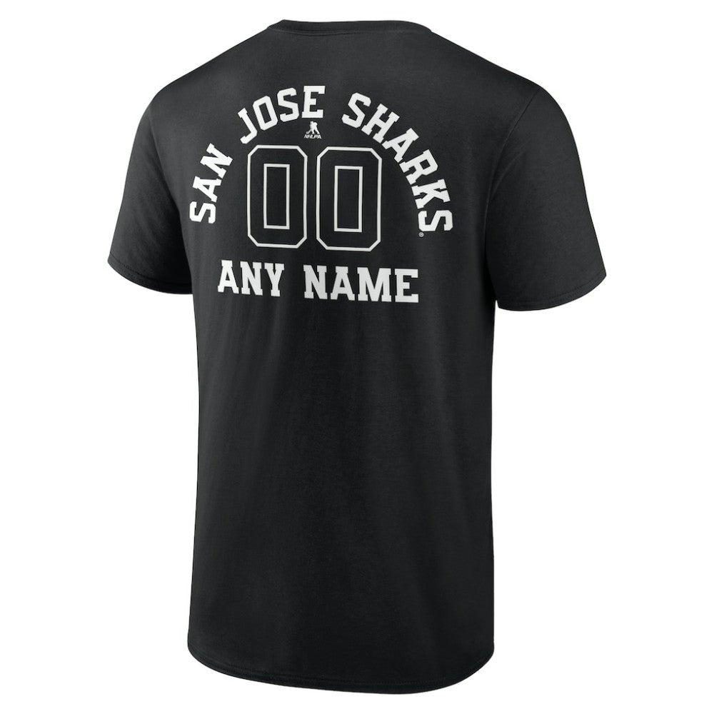 San Jose Sharks Personalized Name & Number Monochrome T-Shirt - Black - NHL