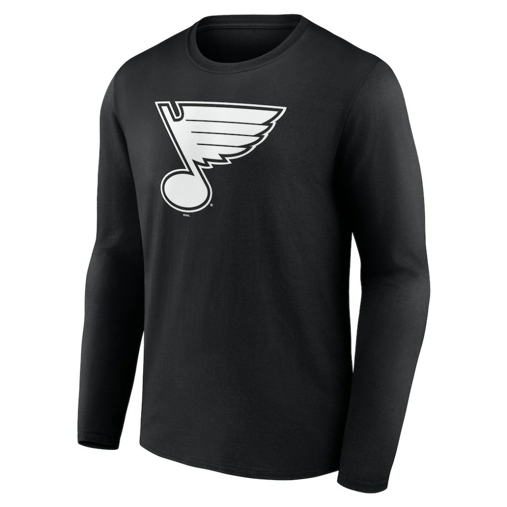 St. Louis Blues Personalized Name & Number Monochrome Long Sleeve T-Shirt - Black - NHL