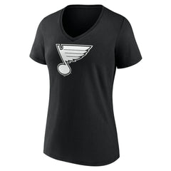 St. Louis Blues Women's Personalized Name & Number Monochrome V-Neck T-Shirt - Black - NHL