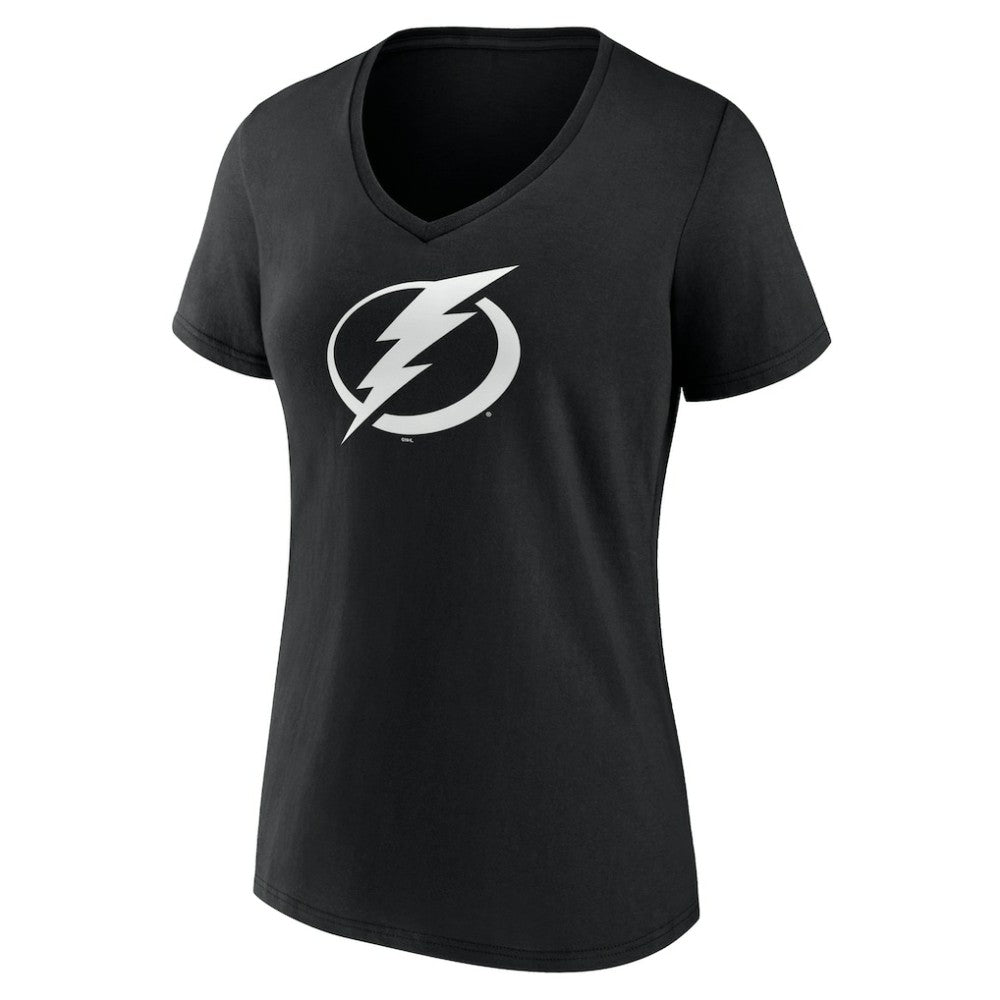 Tampa Bay Lightning Women's Personalized Name & Number Monochrome V-Neck T-Shirt - Black - NHL