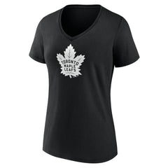 Toronto Maple Leafs Women's Personalized Name & Number Monochrome V-Neck T-Shirt - Black - NHL