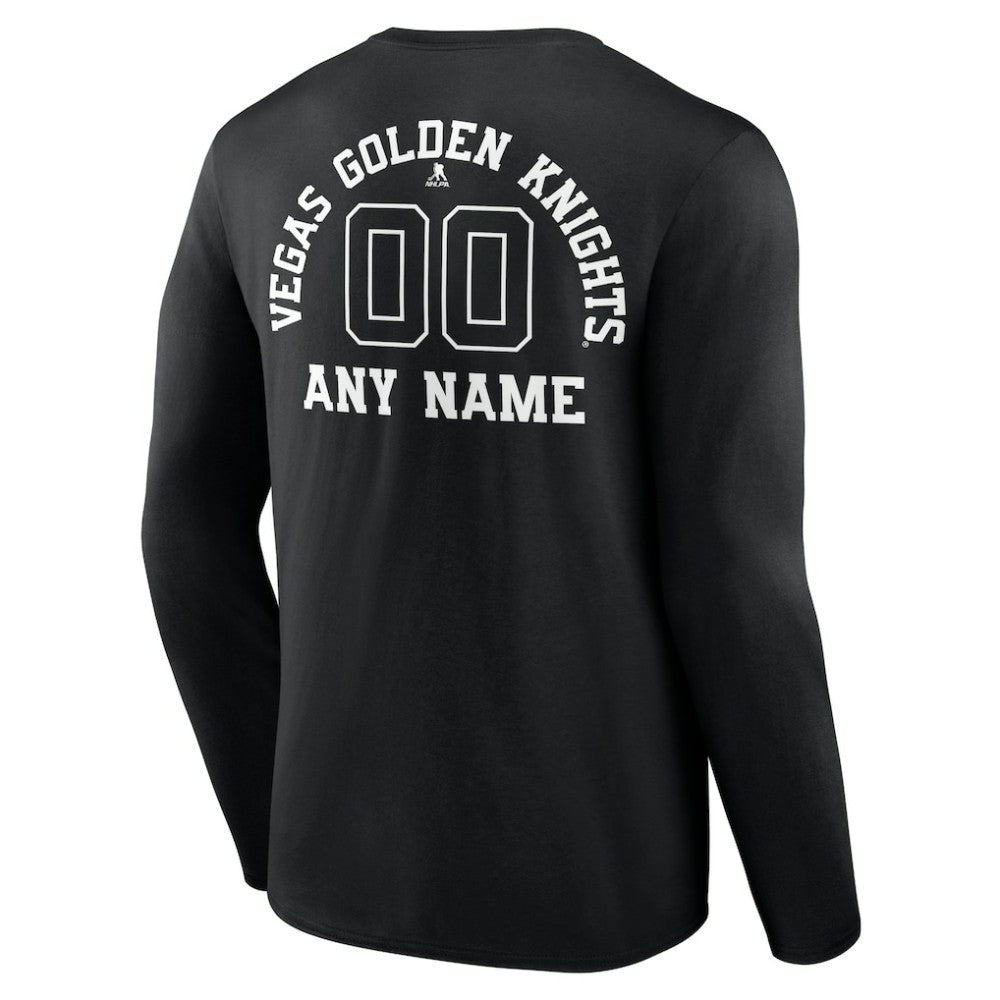 Vegas Golden Knights Personalized Name & Number Monochrome Long Sleeve T-Shirt - Black - NHL