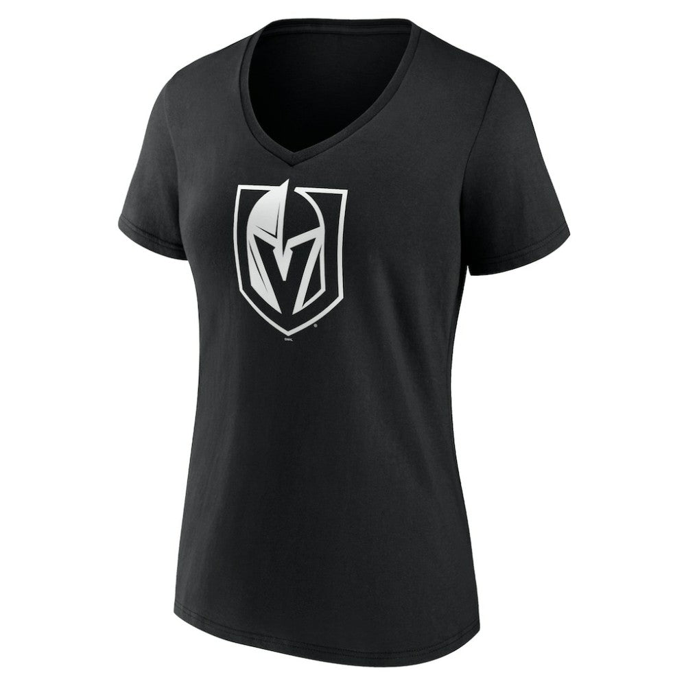 Vegas Golden Knights Women's Personalized Name & Number Monochrome V-Neck T-Shirt - Black - NHL