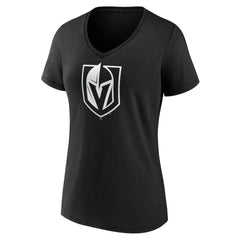 Vegas Golden Knights Women's Personalized Name & Number Monochrome V-Neck T-Shirt - Black - NHL