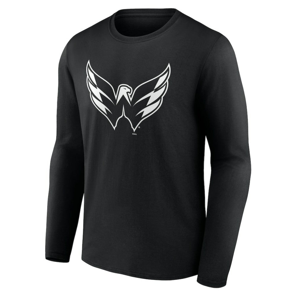 Washington Capitals Personalized Name & Number Monochrome Long Sleeve T-Shirt - Black - NHL