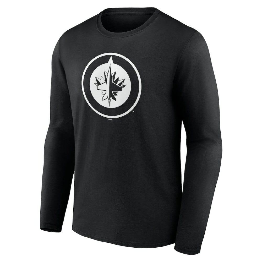 Winnipeg Jets Personalized Name & Number Monochrome Long Sleeve T-Shirt - Black - NHL