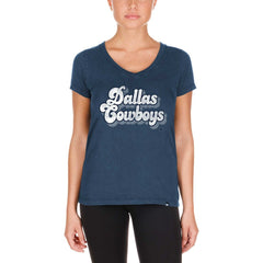 Dallas Cowboys New Era Women's Enzyme Wash Low V-Neck T-Shirt Navy | NFL
