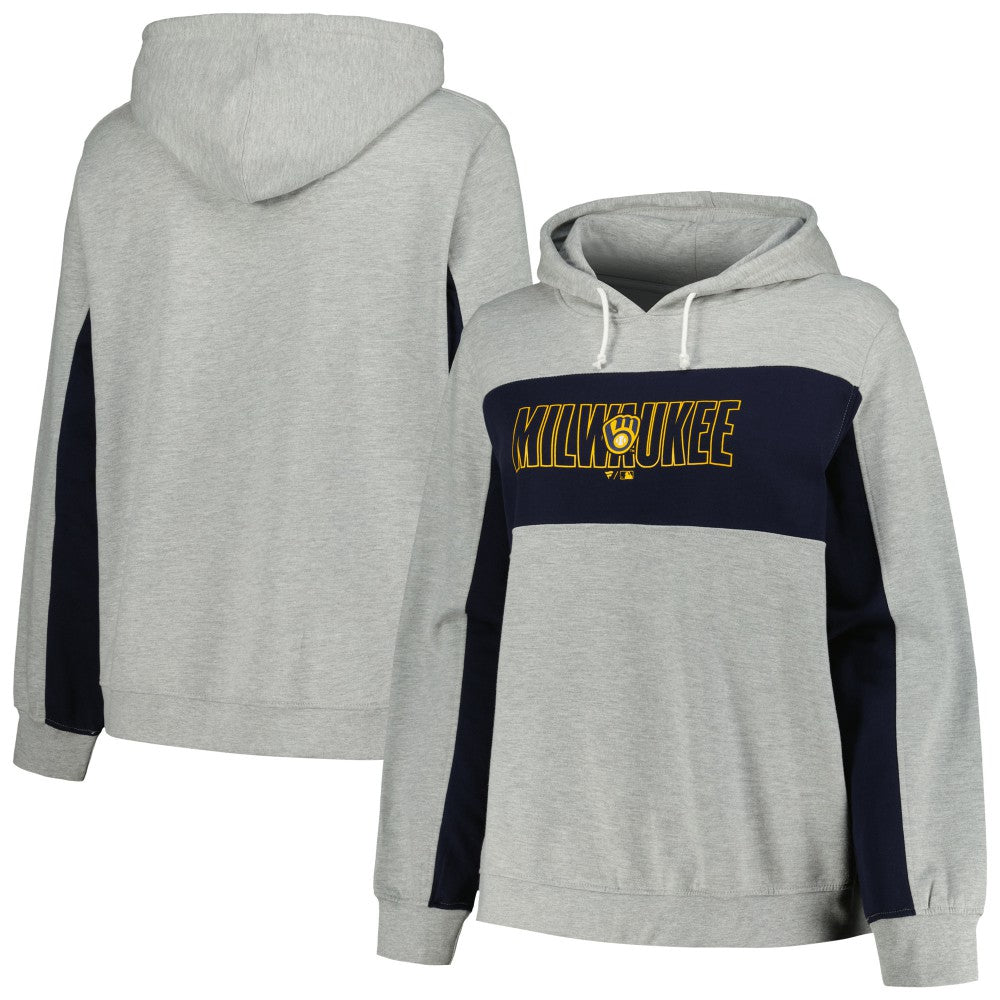 Milwaukee Brewers Profile Women's Plus Size Pullover Jersey Hoodie - MLB