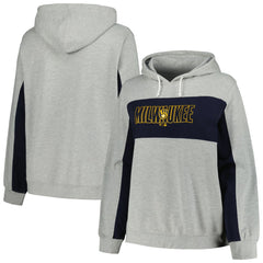 Milwaukee Brewers Profile Women's Plus Size Pullover Jersey Hoodie - MLB