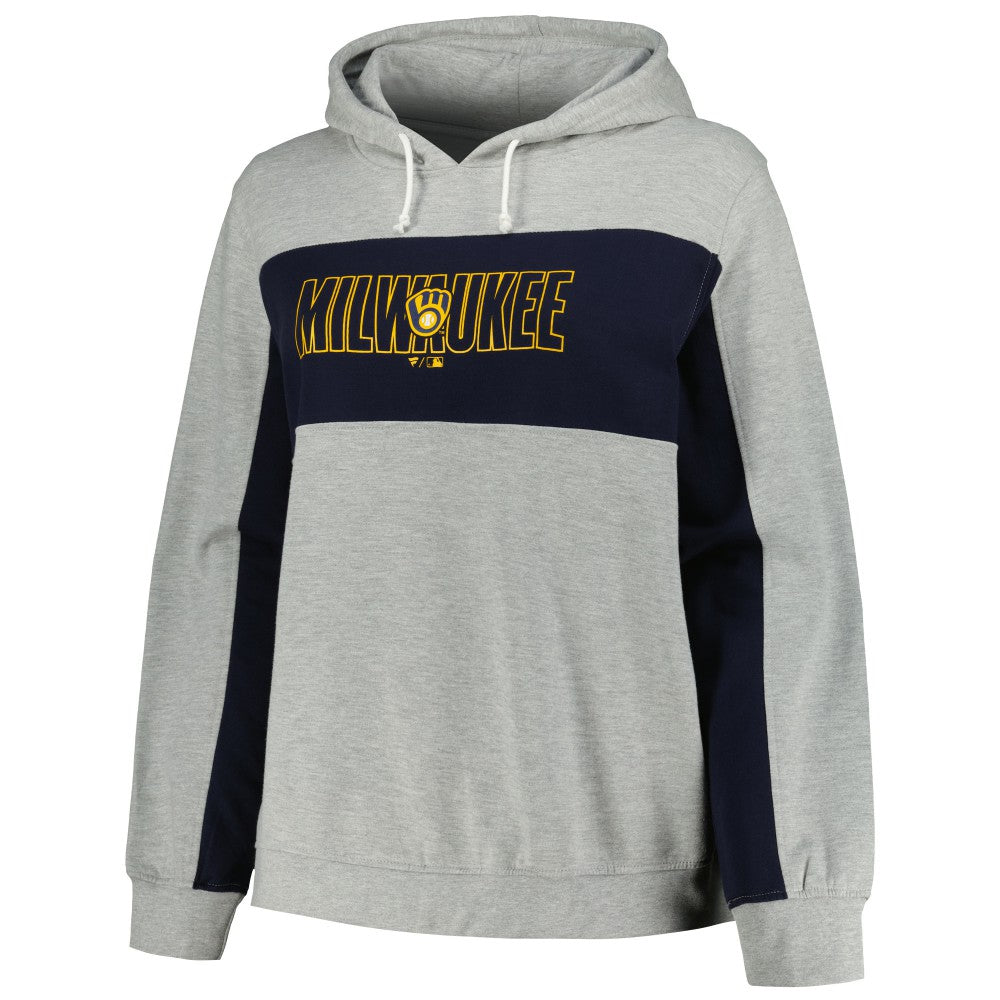 Milwaukee Brewers Profile Women's Plus Size Pullover Jersey Hoodie - MLB