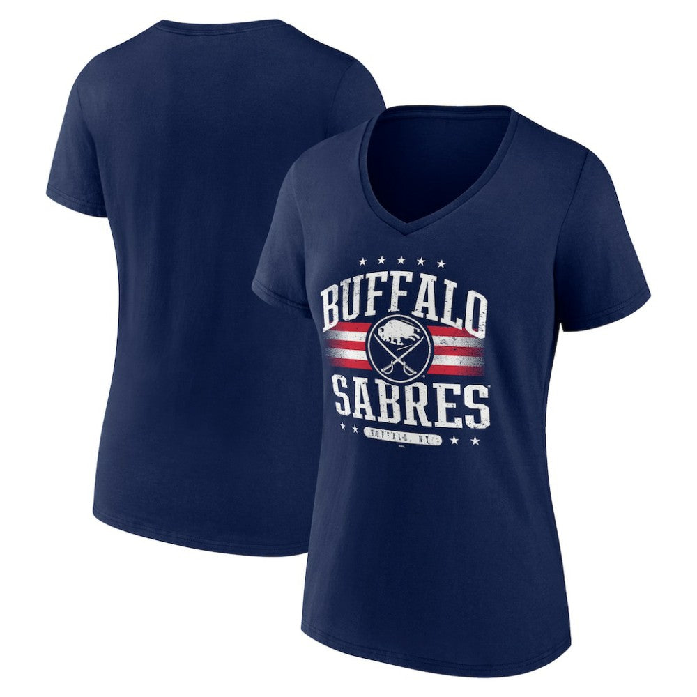 Buffalo Sabres Women's Americana Team V-Neck T-Shirt - Navy - NHL