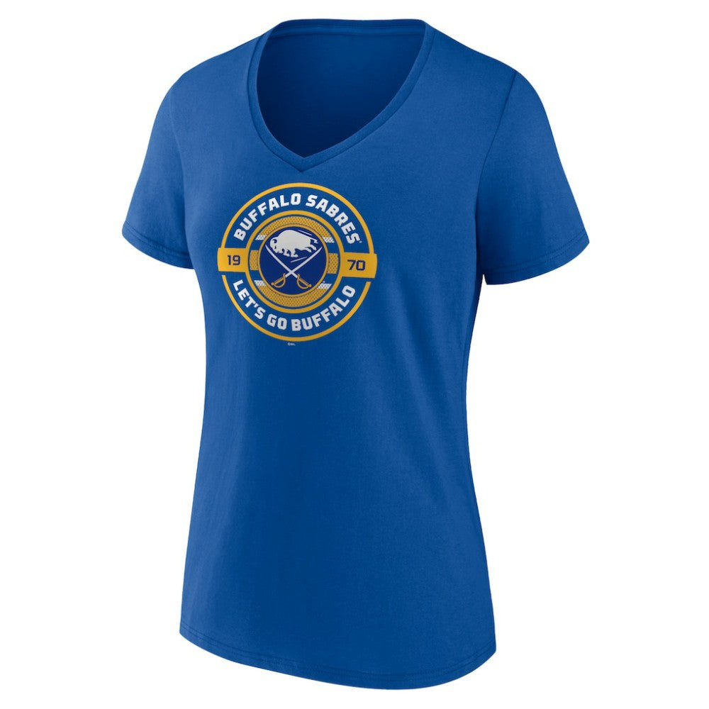 Buffalo Sabres Women's Native V-Neck T-Shirt - Royal - NHL