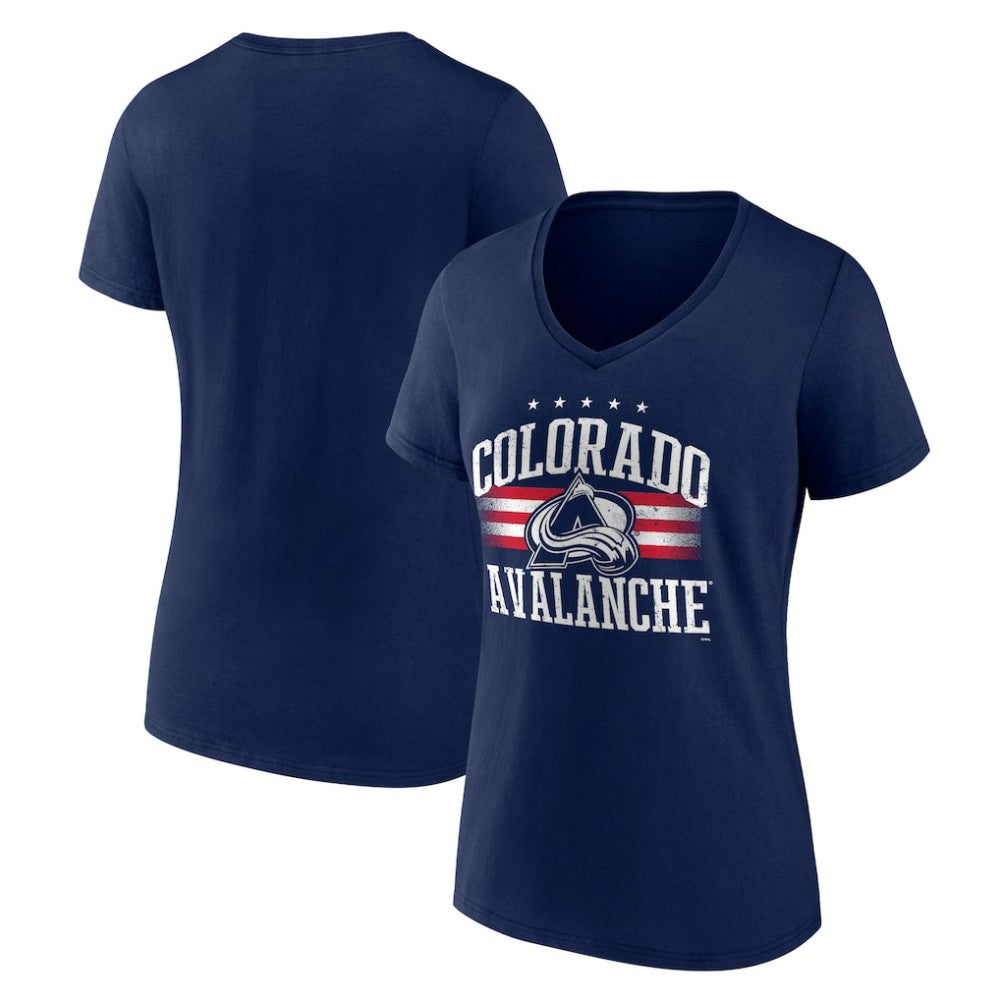 Colorado Avalanche Women's Americana Team V-Neck T-Shirt - Navy - NHL