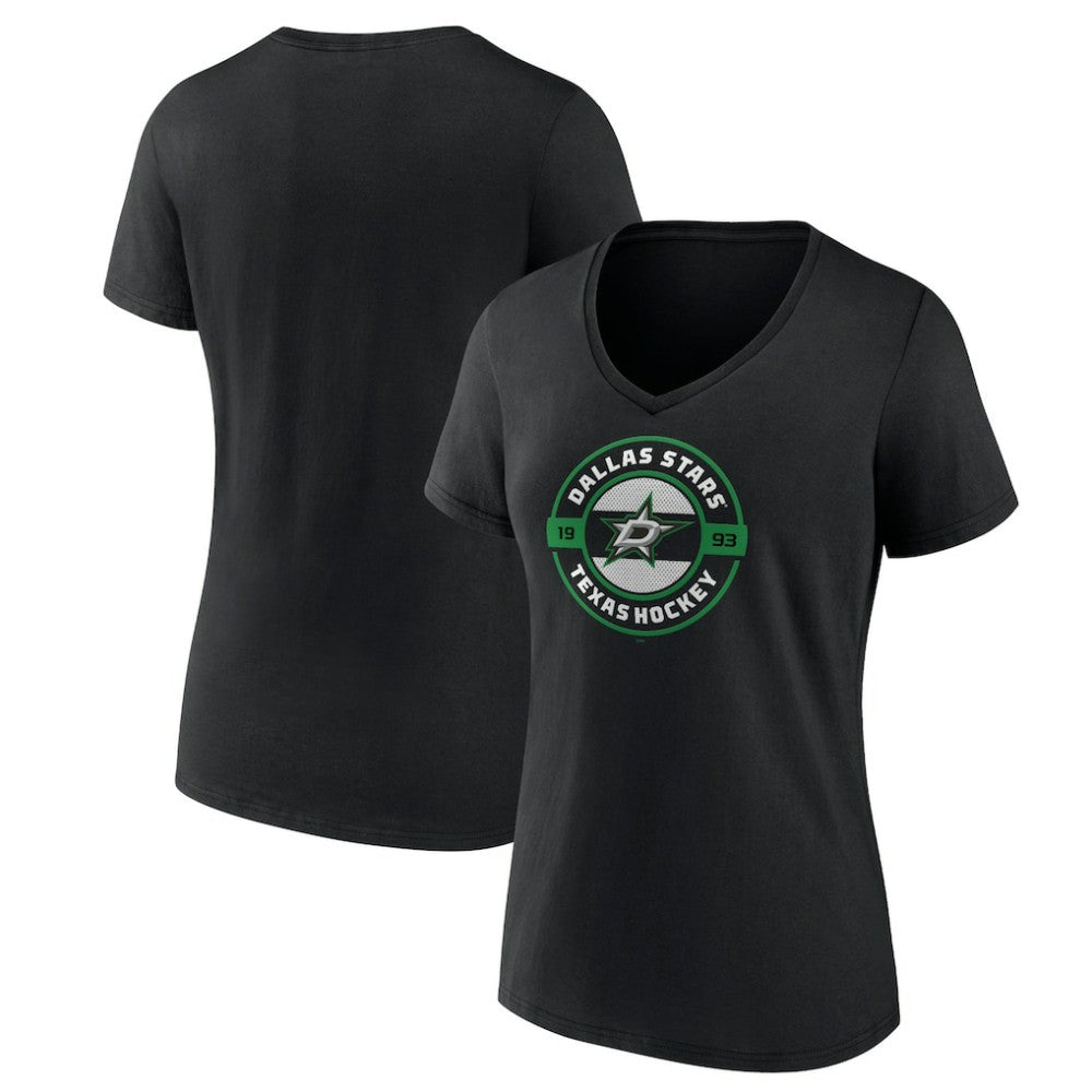 Dallas Stars Women's Native V-Neck T-Shirt - Black - NHL