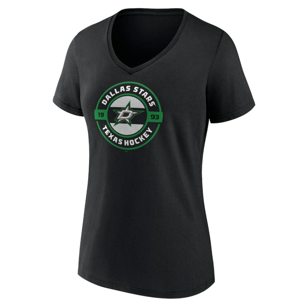 Dallas Stars Women's Native V-Neck T-Shirt - Black - NHL