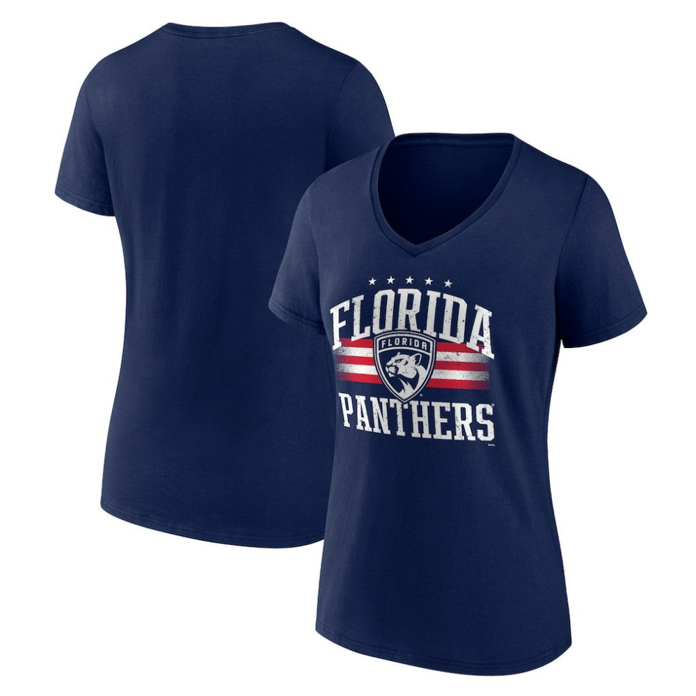 Florida Panthers Women's Americana Team V-Neck T-Shirt - Navy - NHL