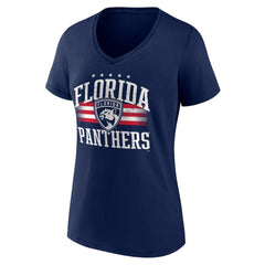 Florida Panthers Women's Americana Team V-Neck T-Shirt - Navy - NHL