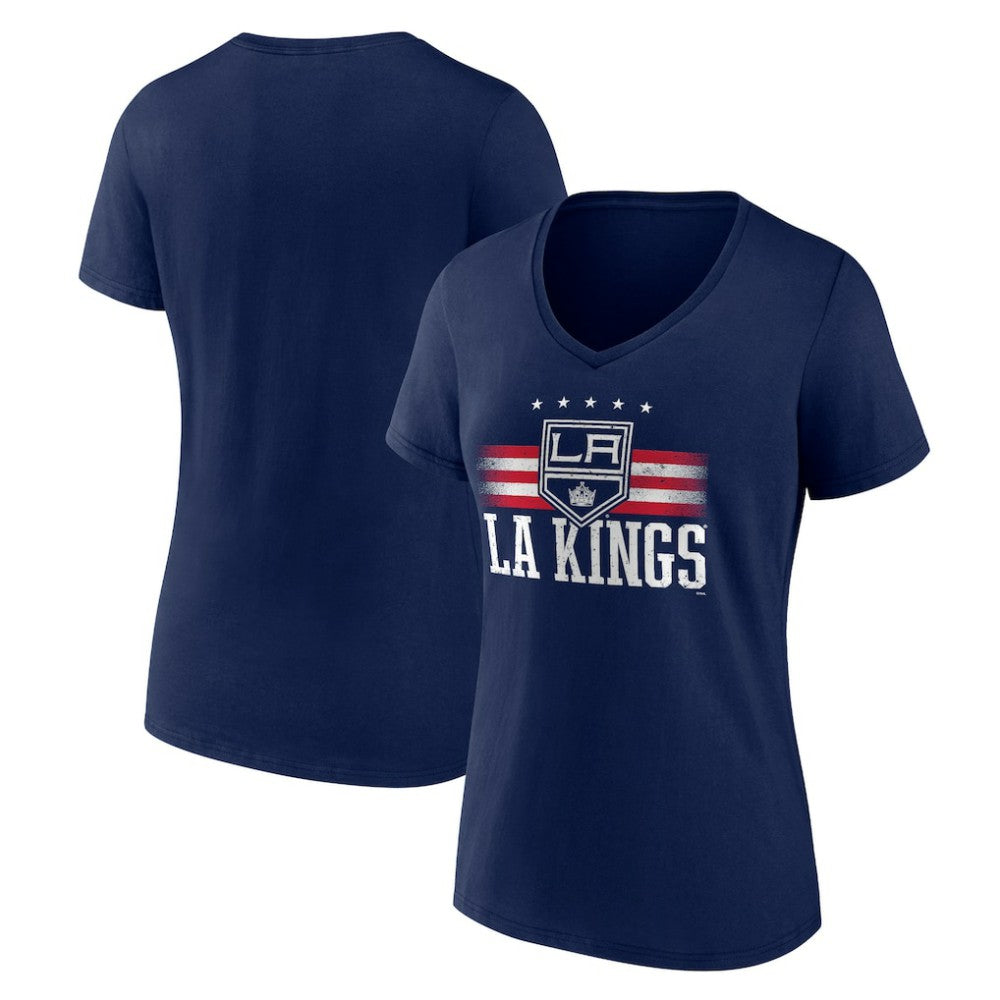 Los Angeles Kings Women's Americana Team V-Neck T-Shirt - Navy - NHL